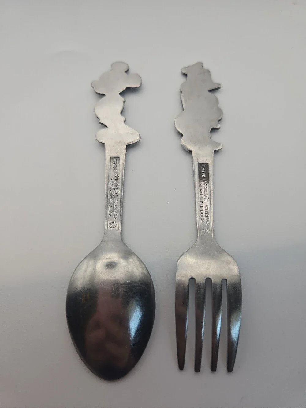 Vintage Walt Disney Mickey Mouse & Donald Duck Stainless Spoon Fork